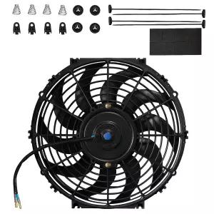 MuHize 12인치 자동차용 전기 라디에이터 냉각 팬 및 마운트 키트 12V 80W