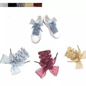 수앤서3 쉬폰 신발끈 1.1m 리본신발끈 2p 넓은 운동화끈 리본 정확한 배송
