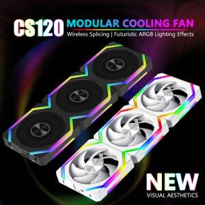 JUM CS120 냉각 팬 360mm 스택형 게임용 워터 RG 쿨러용 케이스 자동 PC 120mm PWM 모듈형 접합