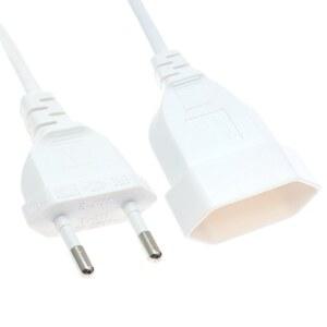 EU 표준 전원 M/F 연장 코드 CEE7/16 수 플러그-암 소켓 전원 어댑터 케이블 2.5A/250V 2m
