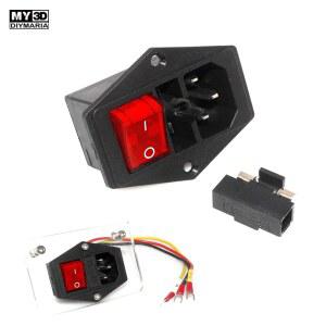3D 프린터 부품 220V/110V 10A 액세서리 용 전원 장치 남성 공급 퓨즈가있는 스위치 DIY 소켓