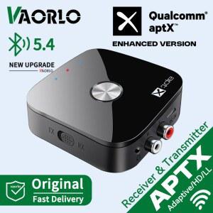AptX-Adapt ve/HD/LL Bluetooth 5.4 오디오 송신기 수신기 자동차 TV PC 용 마이크가있는 3.5MM AUX 스테레오 RCA 음악 무선 어댑터