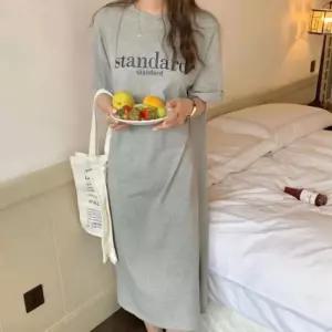 원피스 반팔 캐주얼 여성 여름 데일리 편한 빅사이즈 트임 루즈핏