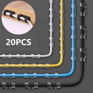 20/5PCS USB 케이블 주최자 클립 보호기 이어폰 와이어 마우스 와인 코드 더 접착 관리 홀더 클램프 데스크