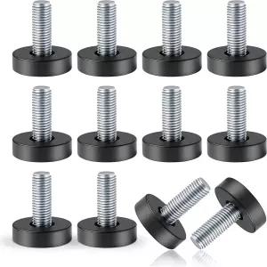 uadbau 12PCS 1/4인치 나사형 수평 조절 발 세트 - 내구성이 뛰어난 가구 간편한 고정 조절기 바닥 보호대