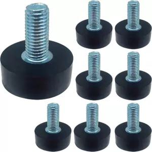 8pcs M8 조절 가능한 고무 가구 레벨러 나사산 다리 피트 - 발 철제 의자 바닥 보호대 헤비 듀티 글라이드