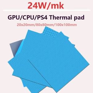 24W/MK GPU/CPU/PS4 써멀 패드 히트싱크 냉각 전도성 실리콘 고품질 및 절연재