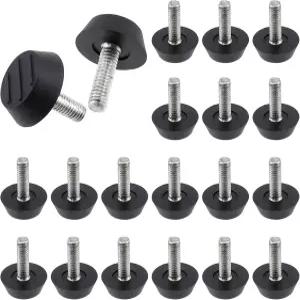 Quacc 20 PCS M6 스레드 파티오 가구 레벨러 조절 가능한 발 나사 정원 의자 테이블 캐비닛 바 스툴 다리용