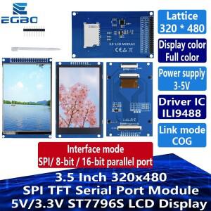 EGBO 3.5 인치 320x480 SPI TFT 직렬 포트 모듈 Arduino 용 5V/3.3V PCB 어댑터 ST7796S LCD 디스플레이