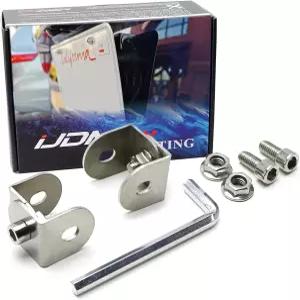 각도/도 조절 가능한 iJDMTOY 유니버설 핏 JDM 경사 전방/후방 범퍼 번호판 재배치 브래킷 홀더