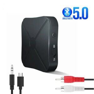 Bluetooth 5.0 오디오 수신기 송신기 2 N 1 RCA 3.5MM AUX 잭 USB 동글 스테레오 무선 어댑터 자동차 TV PC 헤드폰