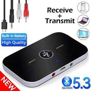 업그레이드된 블루투스 5.3 오디오 송신기 리시버 RCA 3.5mm AUX 잭 USB 동글 음악 무선 어댑터 자동차 PC TV 헤드폰용