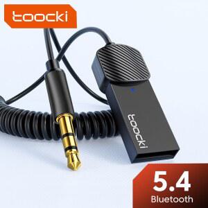 Toock Bluetooth AUX 차량용 어댑터 5.0 동글 케이블 자동차 태블릿 용 3.5mm 잭 스피커 Bluetooth 수신기 오디오 음악 수신기