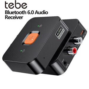Tebe Bluetooth 6.0 오디오 수신기 3.5mm Aux RCA 무선 스테레오 음악 어댑터 전화 증폭기 콘솔 믹서 용 듀얼 연결
