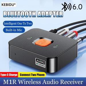 블루투스 6.0 수기 3.5mm AUX 잭 RCA 무선 어댑터  스피커/앰프용 내장 마이크 스테레오 음악