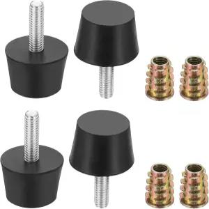 uxcell M6x20mm 나사식 조절 가구 레벨링 다리 4개 발 바닥 보호 캡 테이블 의자 캐비닛 다리용