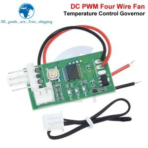 DC 12V PWM 속도 컨트롤러 팬 조절기 4선 컴퓨터 온도 제어 스위치 PC 쿨러 팬용