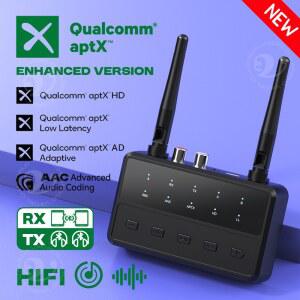 데스크탑 aptX-Adapt ve AD/HD/LL AAC 2 n 1 블루투스 오디오 송신기 수신기 3.5MM AUX RCA 스테레오 H F 음악 멀티포인트 무선 어댑터 PC TV 차량 헤드폰 스피커용