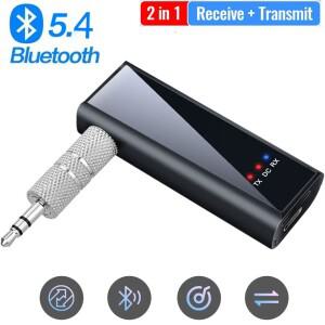 블루투스 5.4 어댑터 송신기 수신기 자동차 음악 헤드폰 스피커 용 무선 오디오 AUX 3.5mm 잭 지원 TF 카드