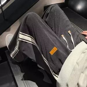 남여공용 코듀로이 얇은 기모 옆라인 밴딩 바지 일자 팬츠 2색