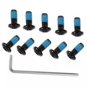 LeONTOOL 12개 자전거 브레이크 볼트 M5x10mm MTB 로터 검은색 나사 로드 바이크 산악 T25 토크 렌치 L 1개
