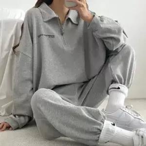[텐바이텐]반집업 여자 데일리 2컬러 맨투맨 츄리닝 조거팬츠