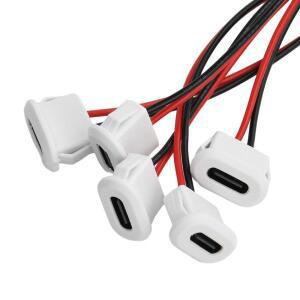 5PCS USB 타입 C 방수 2pin 커넥터 잭 여성  충전 포트 플러그 소켓