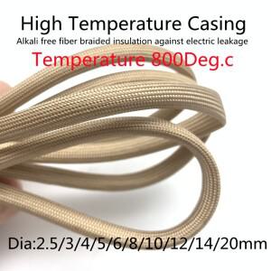 1~ 20mm 땋은 유리 섬유 슬리브 800 Deg.C 고온 화학 절연 연질 튜브 케이블 보호기