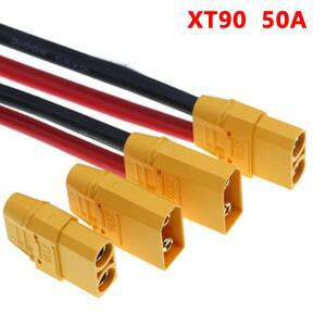 XT90 UAV LiPo 배터리 암수 도킹 커넥터 플러그 10/20/30/50/1M 외장 커버 포함10AWG 실리콘 케이블