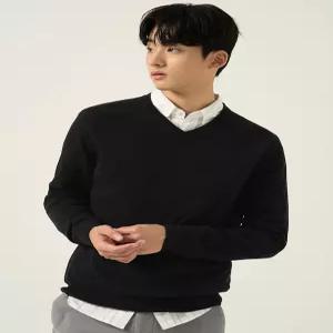 [빈폴멘]울 베이직 브이넥 니트  블랙 (BC5951C035)