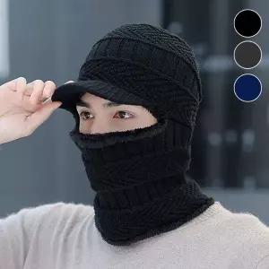 겨울모자 방한모자 융털기모 니트비니 넥워머 일체형