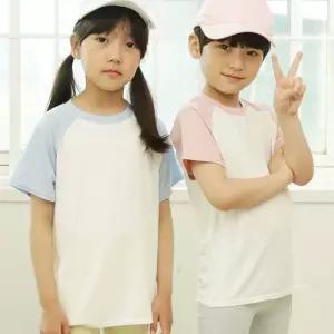 화사한 파스텔 컬러 포인트 키즈 티셔츠 코디 핑크 어린이나그랑옷 아이반팔선물 E8720