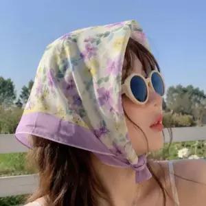 여성 플라워 머리 스카프 여름 삼각 두건 꽃무늬 헤어 두건