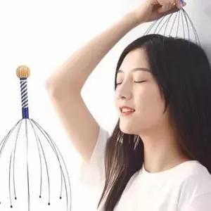 시원한 두피 마사지기 릴렉스 머리 지압기 휴대용 수동 괄사 헤어 C60A8
