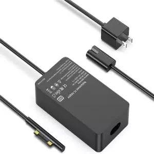 YBRUZRUB 65W Surface Pro 충전기 Microsoft 10 9 8 7+ 7 6 5 4 3 X와 호환되는 Laptop 2 1 Book Go