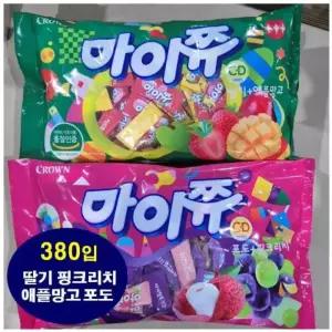 마이쮸 대용량 혼합 4가지맛 1600g 약380개입 딸기+포도+애플망고+핑크리치 마이쭈