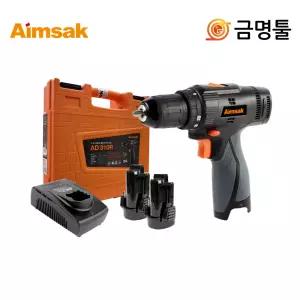 아임삭 AD310R 충전드릴 10.8V 2.0AH 2팩 2단속도조절 키레스척 20단토크조절