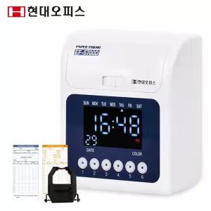 [현대오피스] 출퇴근기록기 EF-5700D +카드100매 6란인자 디지털방식 지각/조퇴표시 멜로디 알람기능