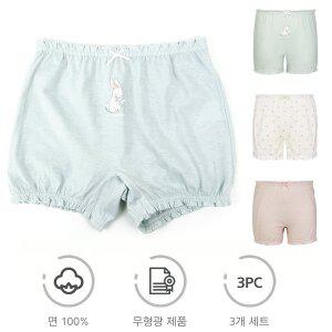 [제이투와이]무형광 여아드로즈 3종세트 무형광 순면팬티 사각팬티 유아속바지팬티_P358692656