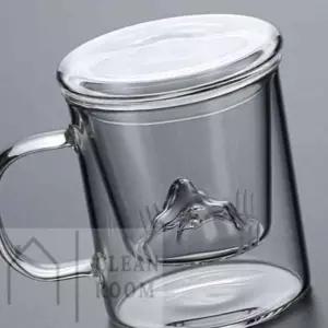정리방 내열유리 티머그 350ML 투명머그컵 차컵