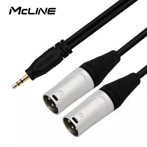 맥라인 스테레오 3.5mm AUX to 2 XLR 캐논 Y 케이블 50cm MC-HA48
