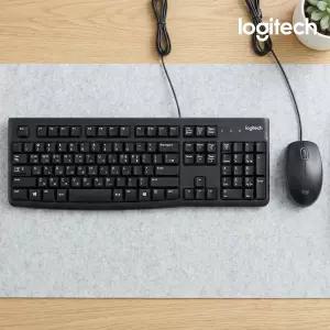 (국내정품) 로지텍코리아 K120 + M90 유선키보드마우스세트 한글자판 투명키스킨포함/KH