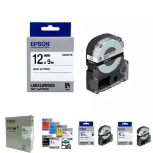 ( EPSON) 라벨테이프 12mm ( SS12K 흰색 검정)/엡손라벨프린터테이프/엡손라벨테잎/엡손라벨테이프