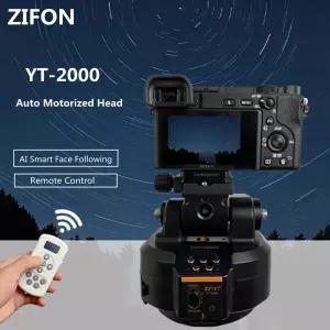 ZIFON YT-2000 전동 회전 파노라마 헤드 팬 틸트 삼각대 스태빌라이저 스마트폰 카메라용 AI 스마트 페이스