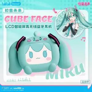 호환  Bilibili 하츠네 미쿠 큐브 페이스 LCD 터치 스크린 이어폰 선 상자 대화 형 디스플레이 블루투스 생