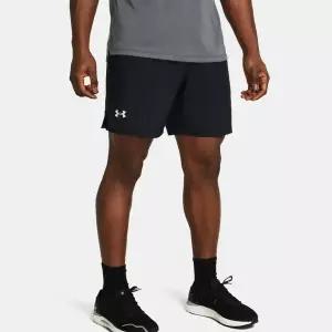 언더아머 Under Armour 1382622-001 블랙 남성 UA 론치 언라인드 7인치 쇼츠 런닝 반바지 307786