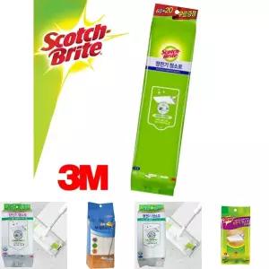 3M748 정전기 청소포 대형 리필80매 막대걸레용/건식/미세먼지/머리카락/청소/위생/부직포/먼지청소/동물털