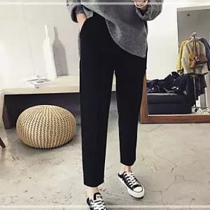 밴딩 슬랙스 여성 핀턱 바지 가을 팬츠 모직 겨울 ZWE25575