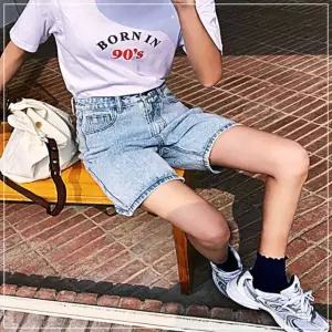 5부 여성바지 청바지 반바지 청반바지 여성청바지 데님 바지 하이웨스트 28HWFGYQ0X