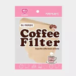 하니 커피필터100매(2-5인용) 용품 여과지 용필터 드리퍼 걸름망 드립 핸드